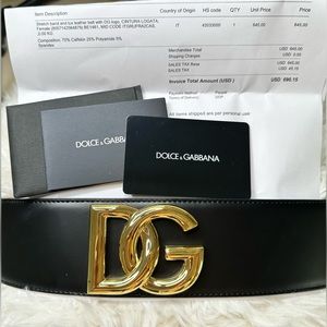 Pre-Loved Dolce & Gabbana Stretch band and lux leather belt with DG logo